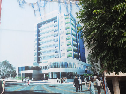 Tích cực đẩy nhanh tiến độ xây dựng toà nhà lưu sinh viên ngoại quốc.